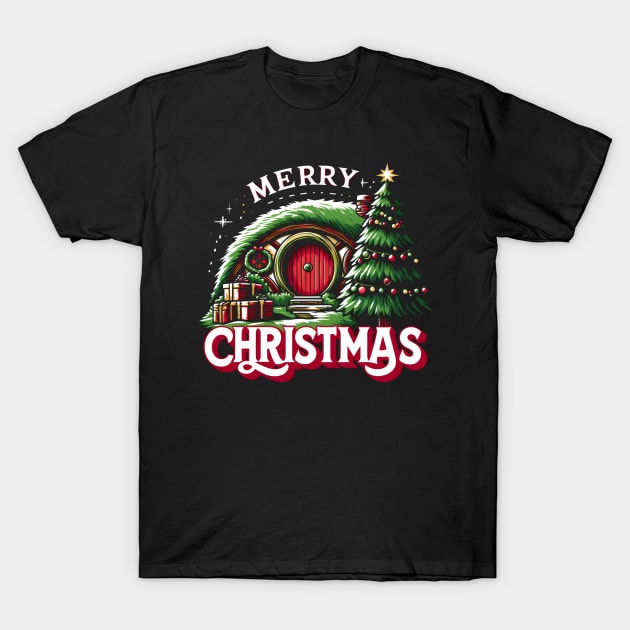 Merry Christmas - Enchanted Circular Door - Fantasy Christmas T-Shirt by Fenay-Designs